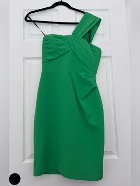One-Shoulder Green Dress